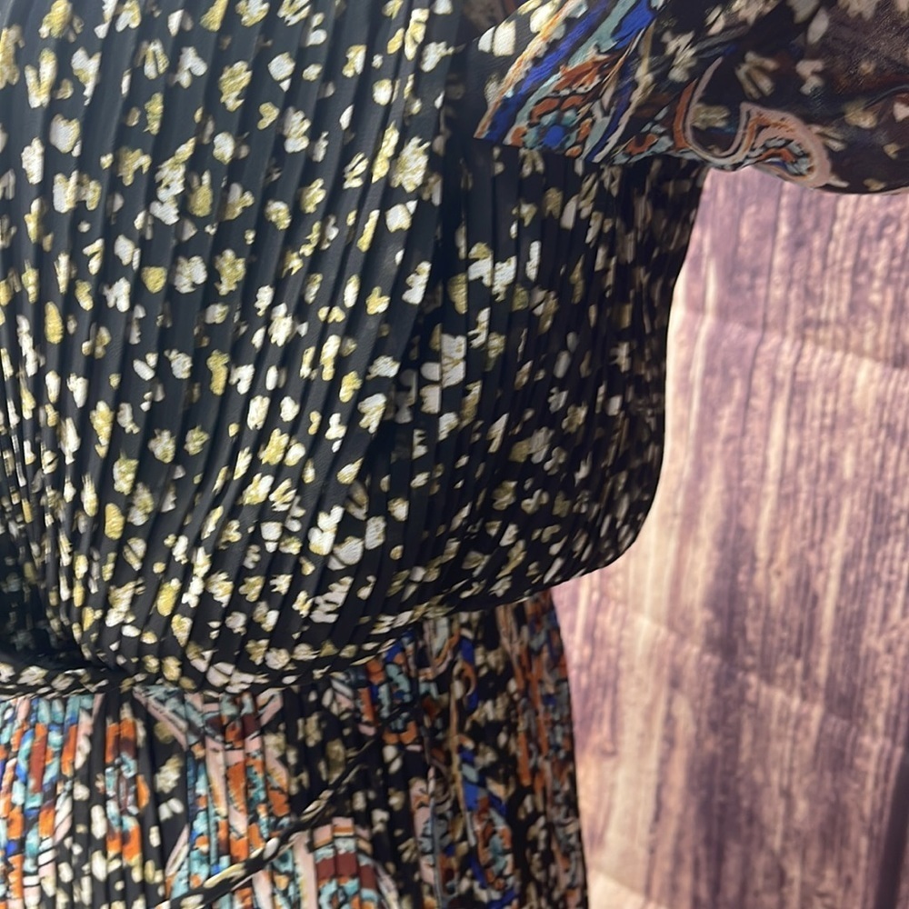 DR2 boho paisley lined boho 3/4 sleeves tassels dress women’s size S? - Picture 9 of 15